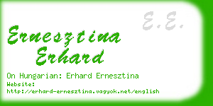 ernesztina erhard business card